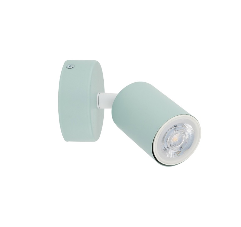 Kinkiet Livia w kolorze miętowym z regulowanym kloszem