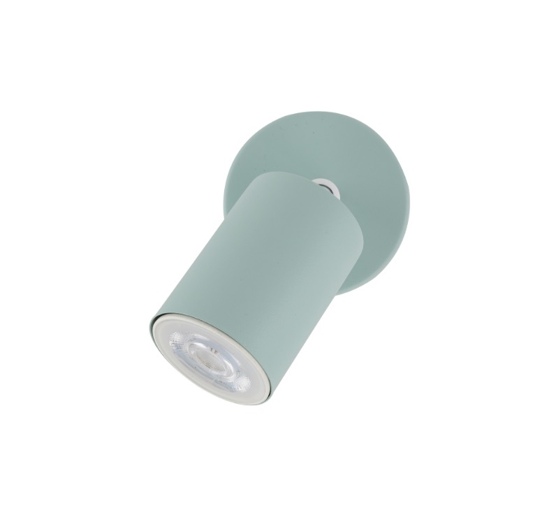 Kinkiet Livia w kolorze miętowym z regulowanym kloszem