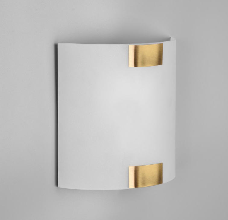 Klasyczny złoty kinkiet Pura ze szklanym kloszem