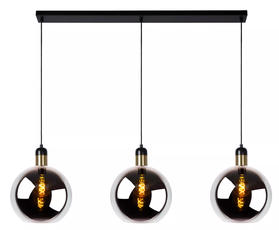 Lampa wisząca Julius 3 z nowoczesnymi dymionymi kloszami