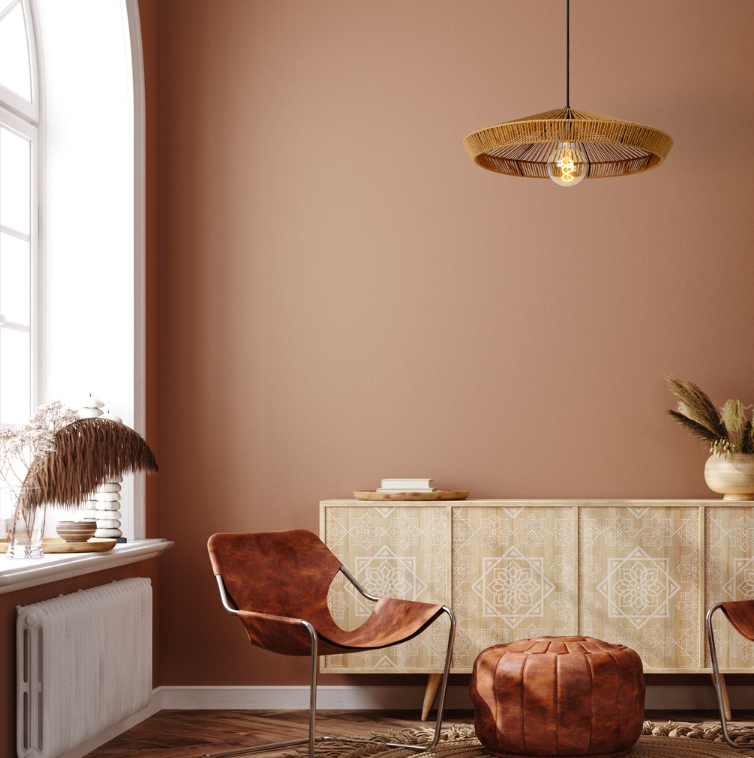 Lampa wisząca Yunkai 50 z brązowego papierowego sznurka – pleciony design