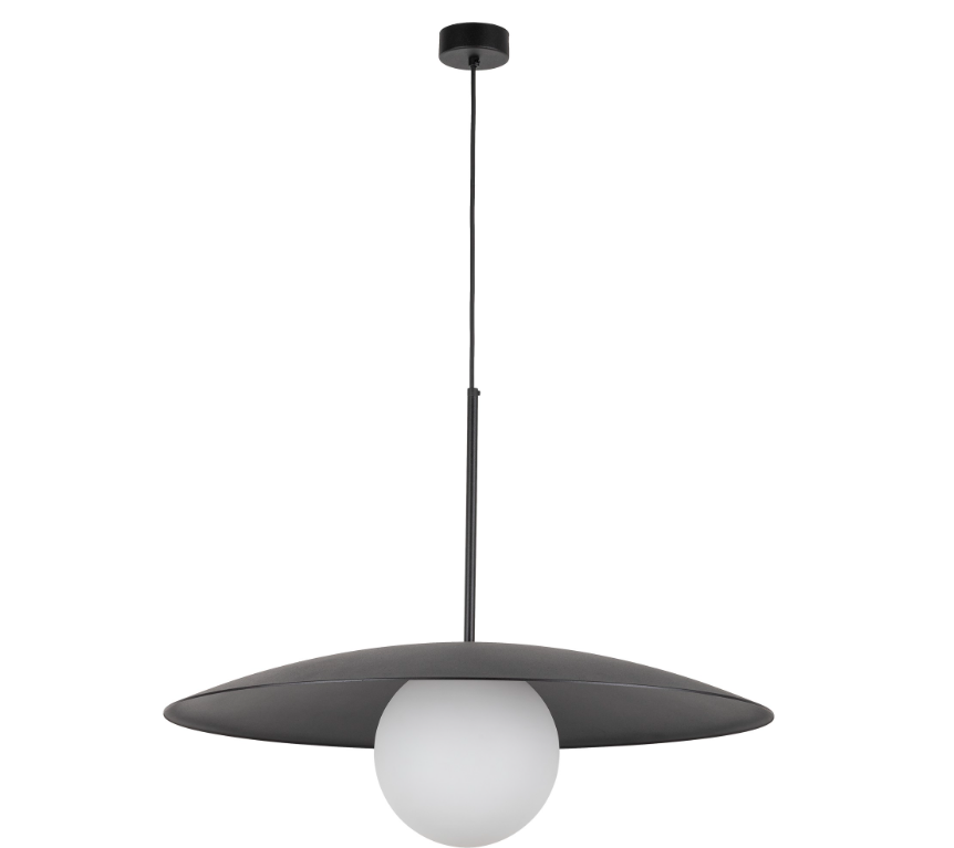 Nowoczesna czarna lampa wisząca Sabia o średnicy 65 cm