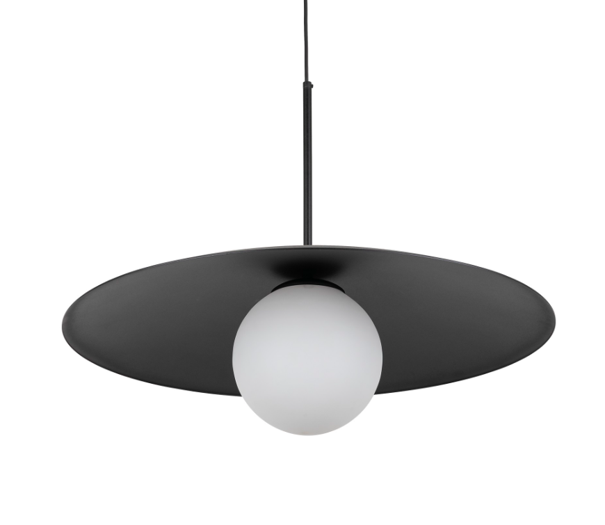 Nowoczesna czarna lampa wisząca Sabia o średnicy 65 cm