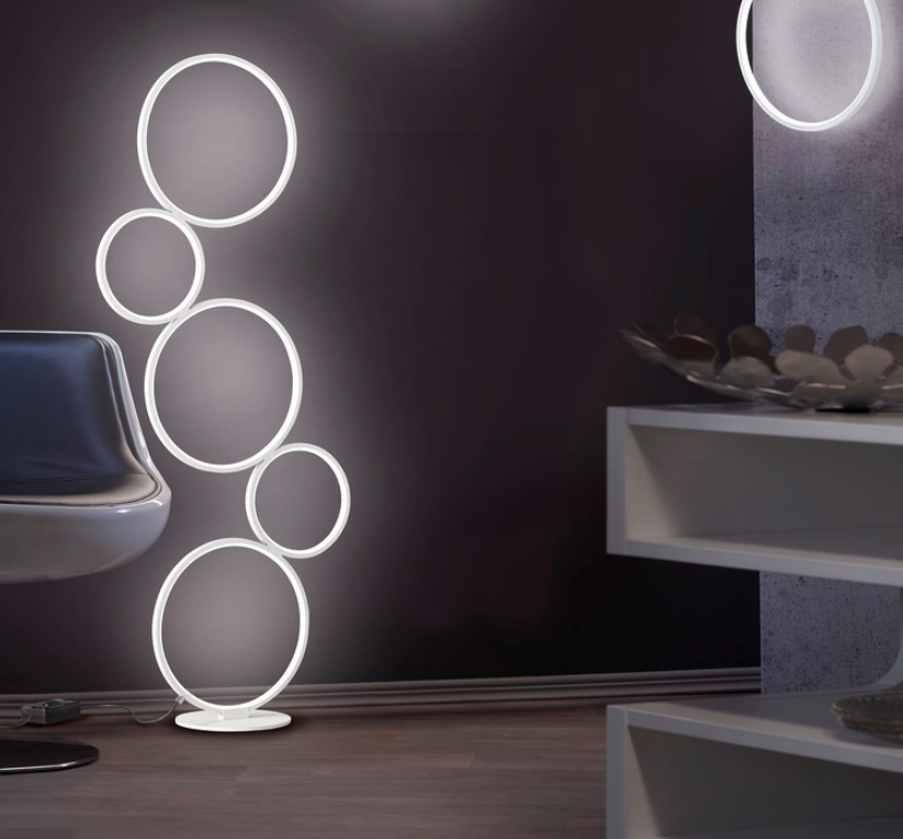 Nowoczesna lampa podłogowa LED Rondo z pierścieniami świetlnymi