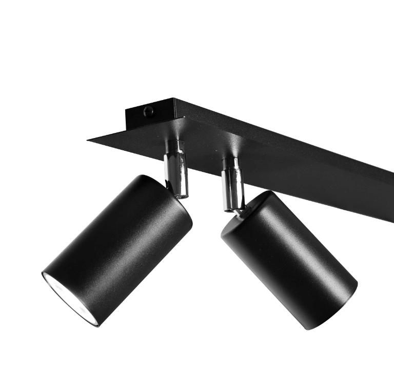 Nowoczesna lampa sufitowa Albio z szklaną kulą i dwoma reflektorami