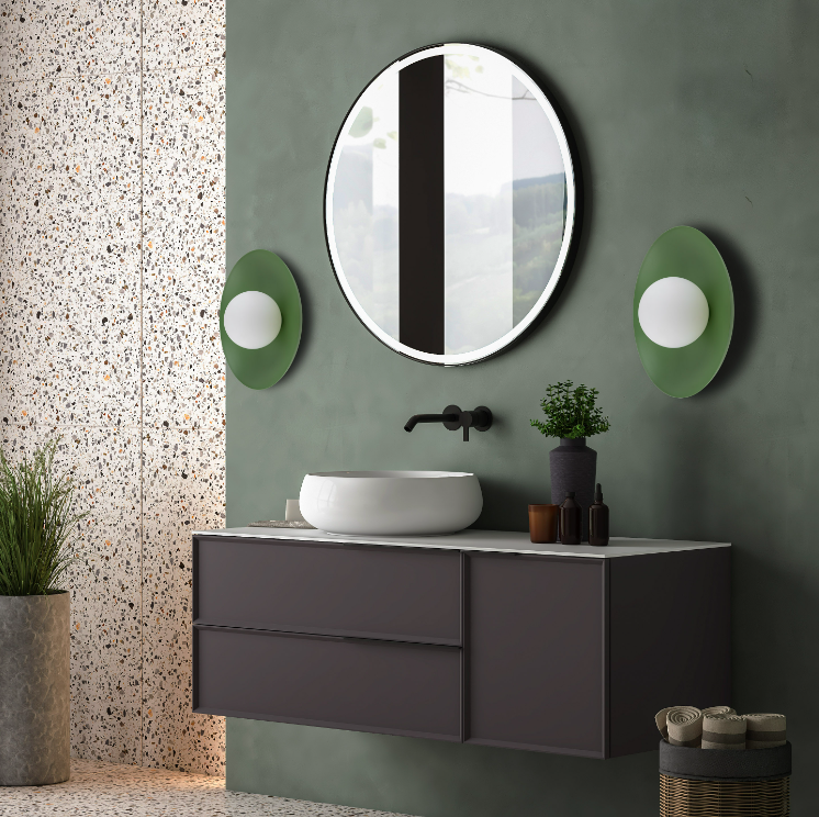 Ozdobny zielony kinkiet Slate do salonu