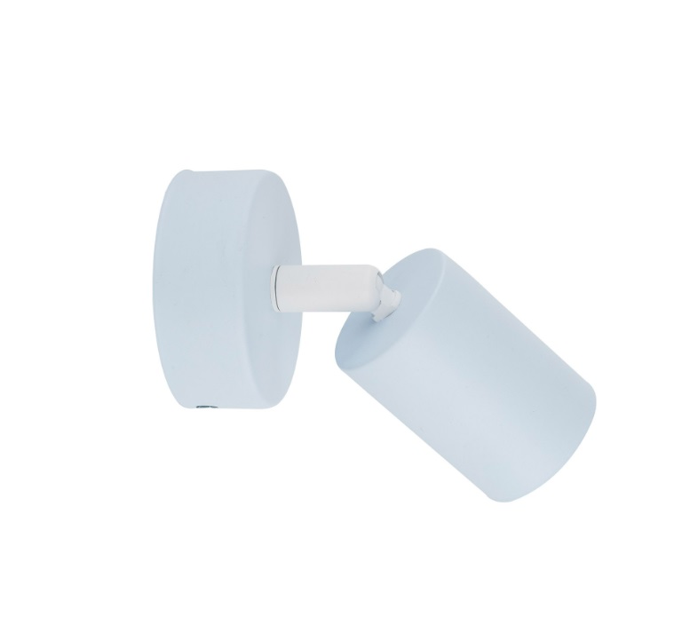 Pastelowoniebieski kinkiet Livia z regulowanym kloszem