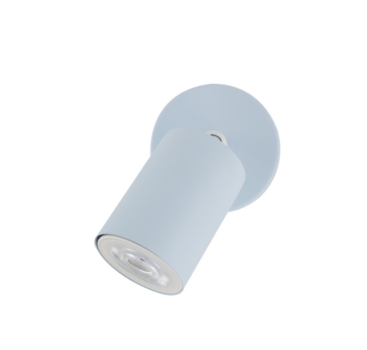 Pastelowoniebieski kinkiet Livia z regulowanym kloszem