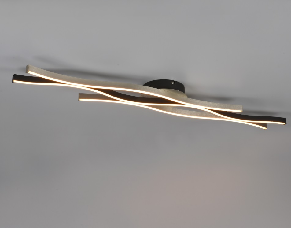 Srebrno-czarny żyrandol LED Blaze o długości 107 cm i mocy 35W