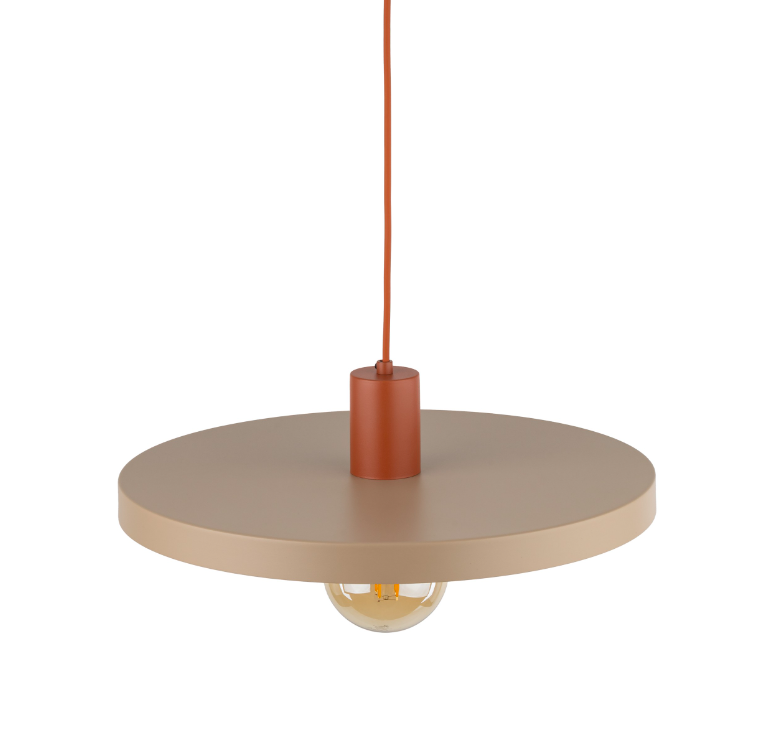 Stylowa lampa wisząca Sila 40 w odcieniach beżu i cegły