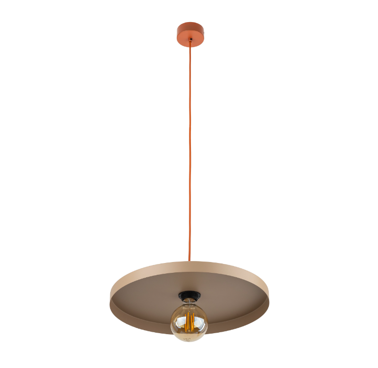 Stylowa lampa wisząca Sila 40 w odcieniach beżu i cegły