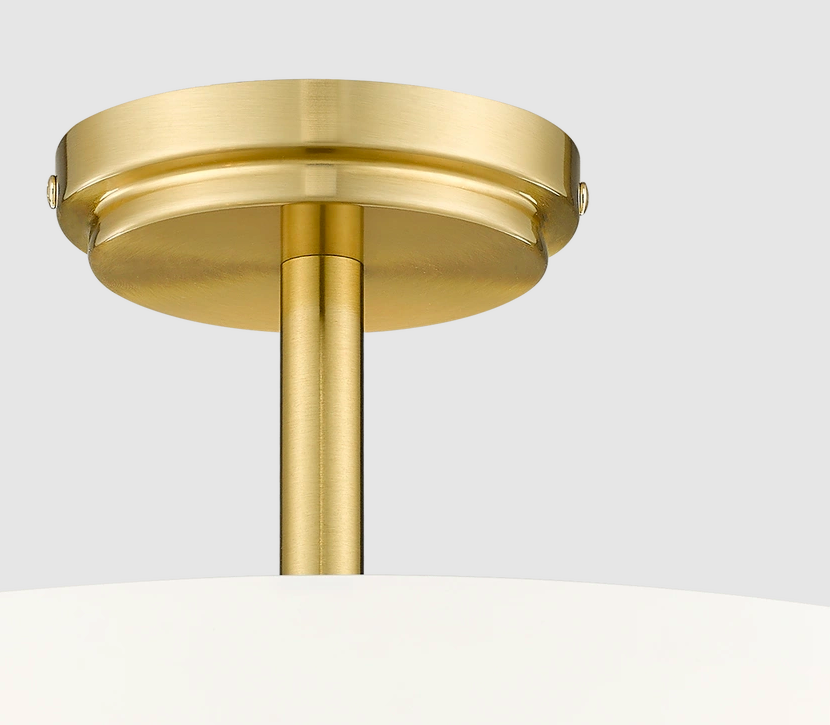 Stylowy plafon Aspen z ozdobnym szkłem w złotej ramie