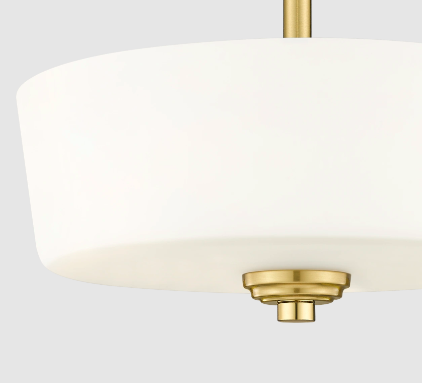 Stylowy plafon Aspen z ozdobnym szkłem w złotej ramie