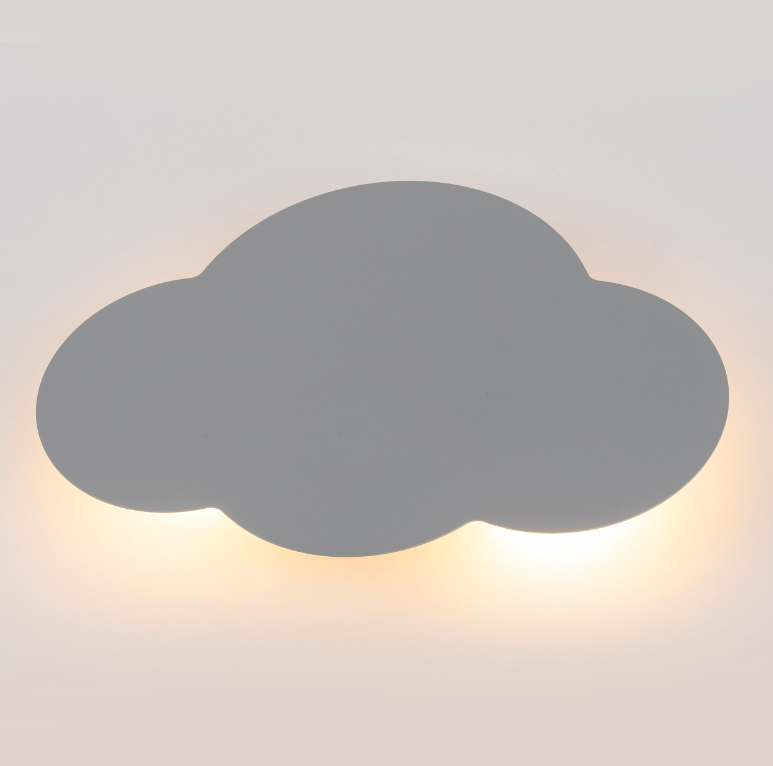 Szary dziecięcy kinkiet w kształcie chmurki Cloud