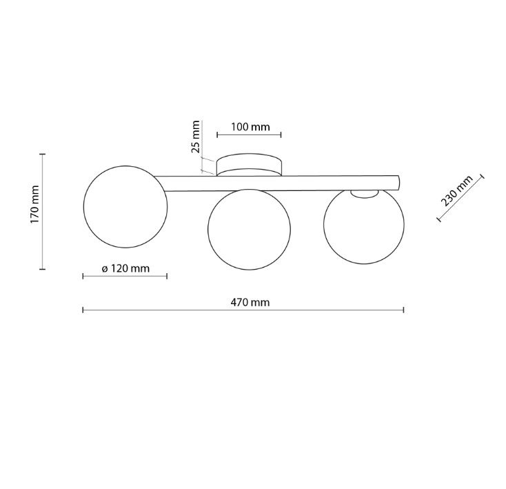 Trzyramienna lampa sufitowa Estera z drewna w kolorze orzecha