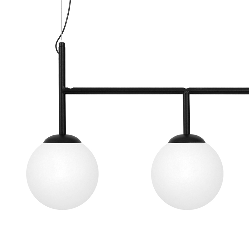 Wisząca lampa sufitowa Faro z czterema kulistymi punktami świetlnymi