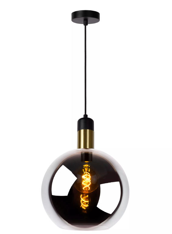 Wisząca lampa szklana Julius 28 w odcieniu dymionym – kula
