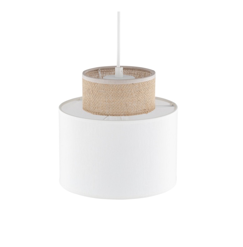 Wisząca lampa w stylu boho Duo Juta Mini w kolorze białym