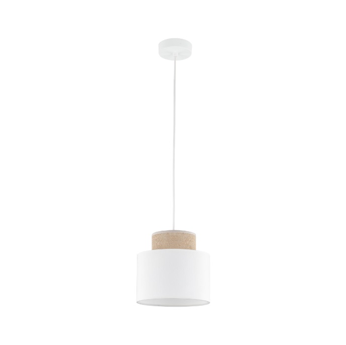 Wisząca lampa w stylu boho Duo Juta Mini w kolorze białym
