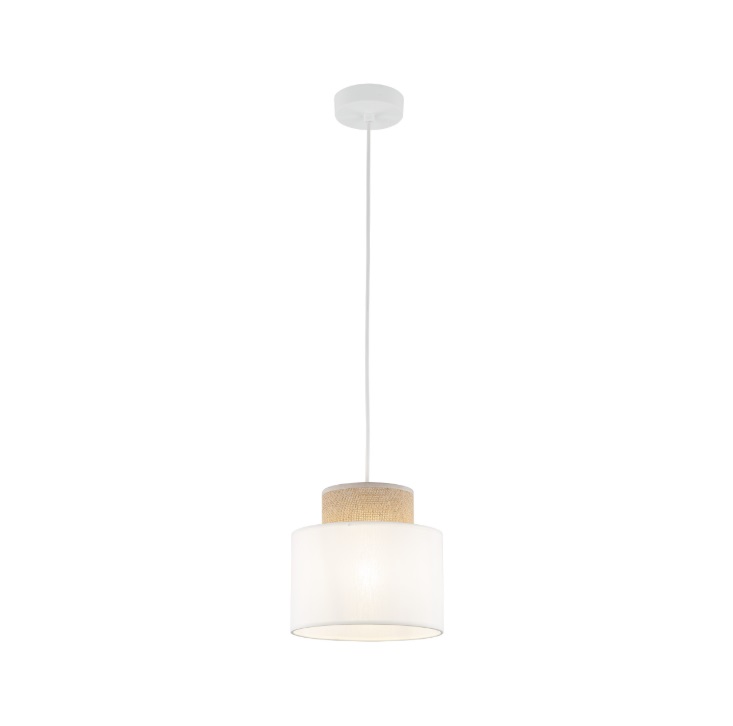 Wisząca lampa w stylu boho Duo Juta Mini w kolorze białym