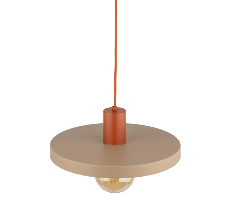 Wisząca lampa w stylu retro Sila 30 w odcieniach beżu i pomarańczy