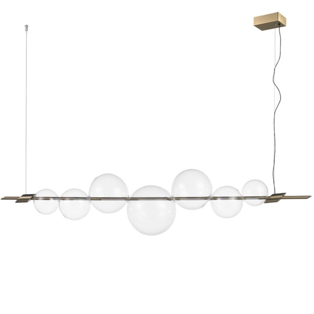Złota lampa wisząca Amore w technologii LED