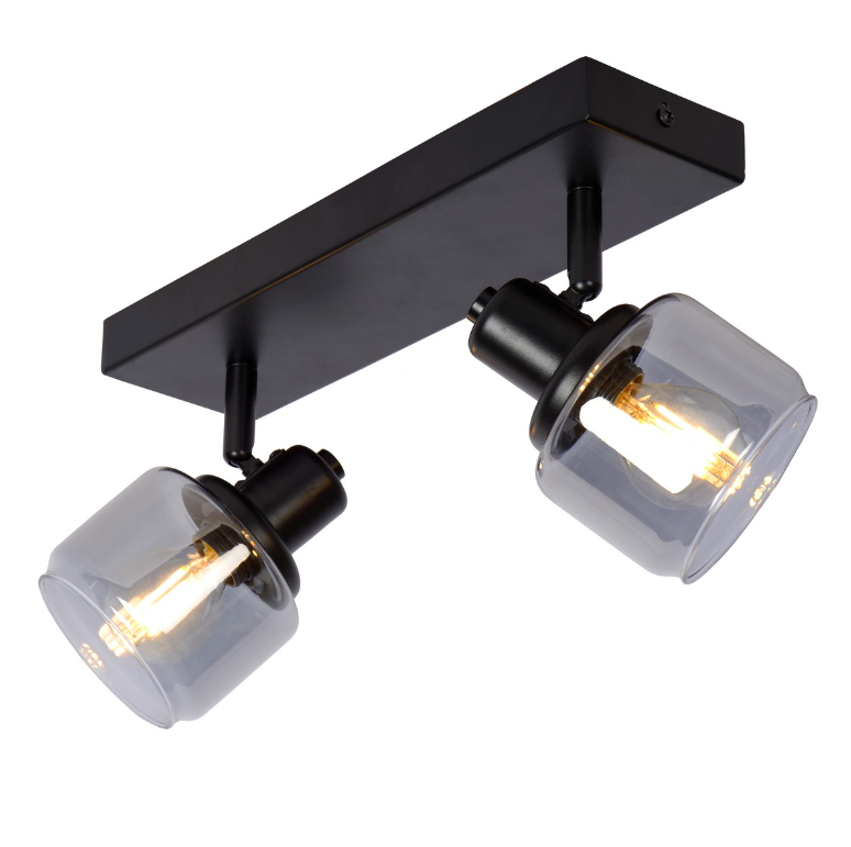 Klasyczny plafon Bjorn 2 z dwoma punktami świetlnymi – wykonany ze szkła