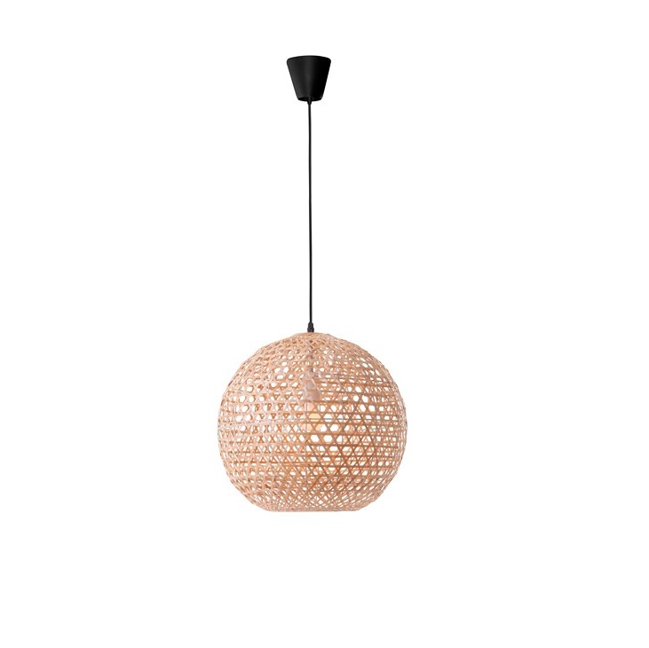 Lampa wisząca Nayora 40 z bambusa w naturalnym kolorze do salonu