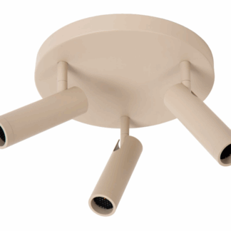 Lampa sufitowa Grado 3 w kolorze beżowym z trzema tubami reflektorowymi