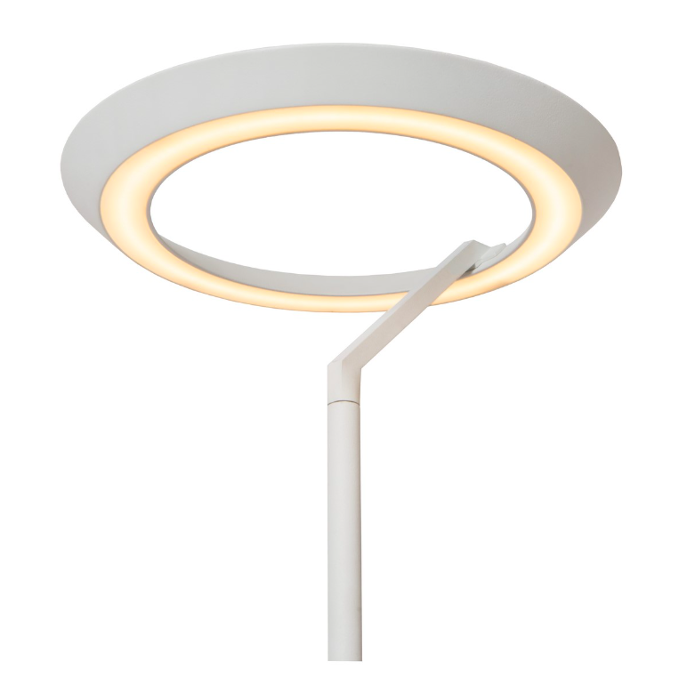 Nowoczesna biała lampa podłogowa Celeste z oświetleniem LED