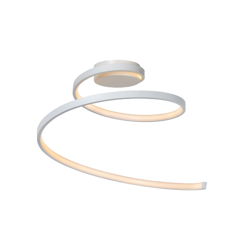 Lampa sufitowa LED Maxence w kształcie białej spirali