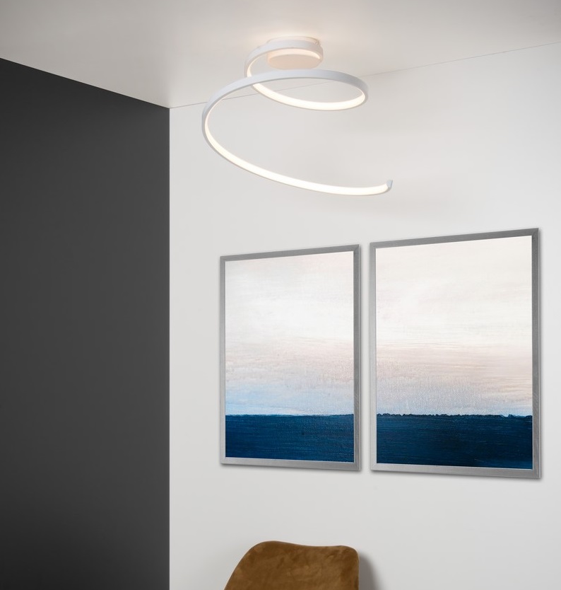 Lampa sufitowa Maxence LED w kształcie spirali, kolor biały
