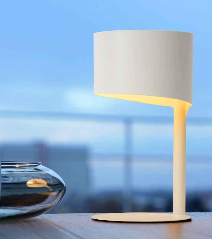 Lampka nocna Knulle w kolorze białym do sypialni