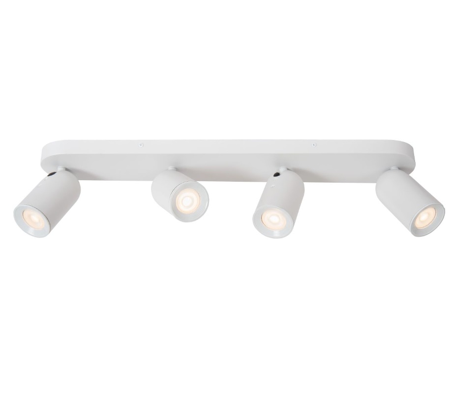 Reflektory Punch 4 w białym kolorze na szynoprzewodzie