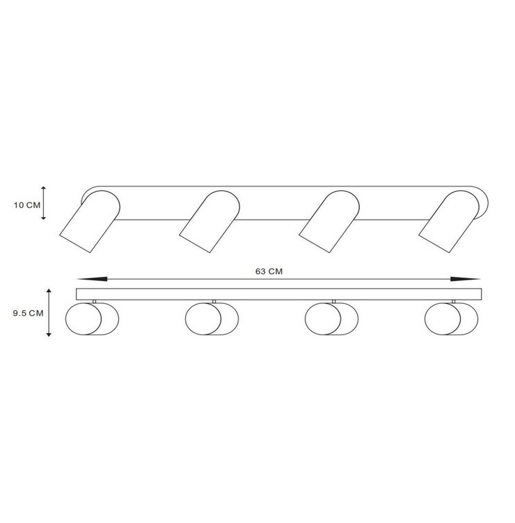 Reflektory Punch 4 w białym kolorze na szynoprzewodzie