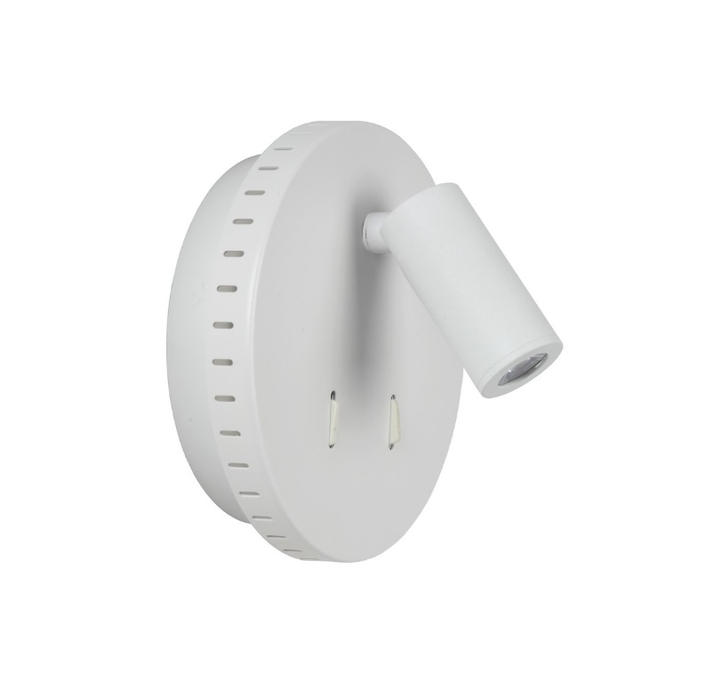 Kinkiet LED Bentjer w kolorze białym z funkcją podświetlenia do czytania