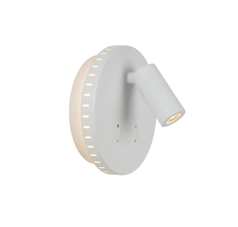 Kinkiet LED Bentjer w białym kolorze z podświetleniem do czytania