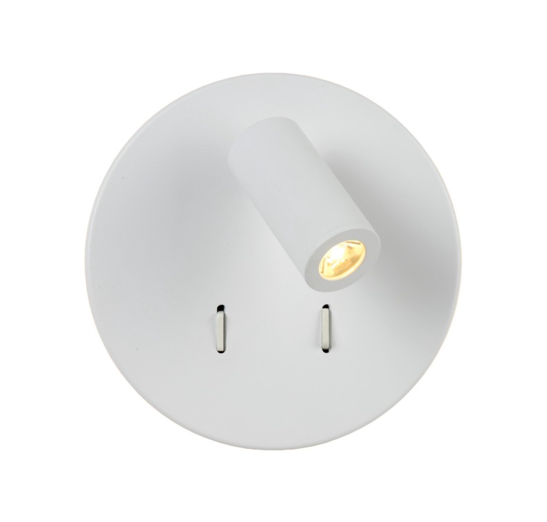 Kinkiet LED Bentjer w kolorze białym z funkcją podświetlenia do czytania