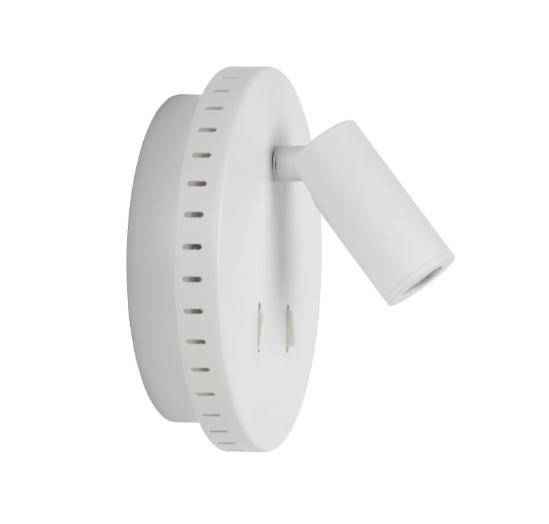 Kinkiet LED Bentjer w kolorze białym z funkcją podświetlenia do czytania