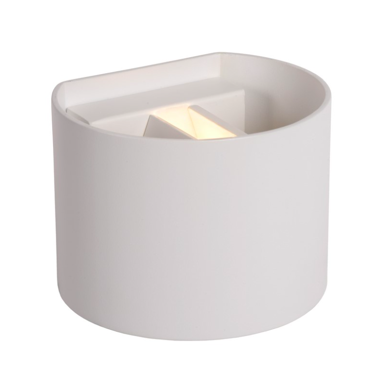 Nowoczesny biały kinkiet XIO z dekoracyjnym światłem