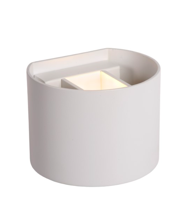 Nowoczesny biały kinkiet XIO z dekoracyjnym światłem