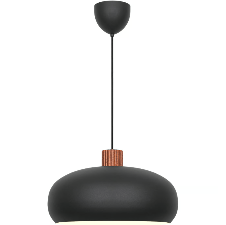 Wisząca lampa Aurelio 42 w kolorze czarnym z drewnianym akcentem – DFTP