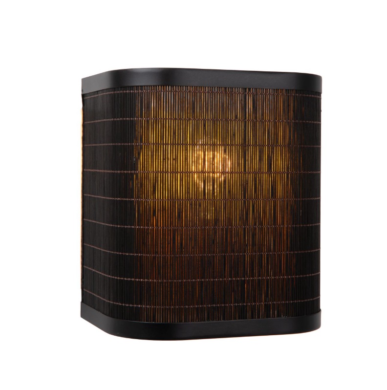 Kinkiet ścienny z czarnego bambusa Tagalog – matowy