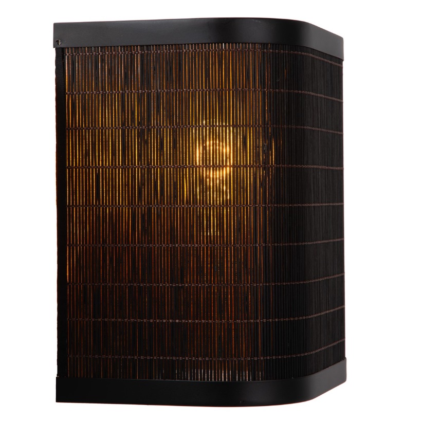 Kinkiet ścienny z czarnego bambusa Tagalog – matowy