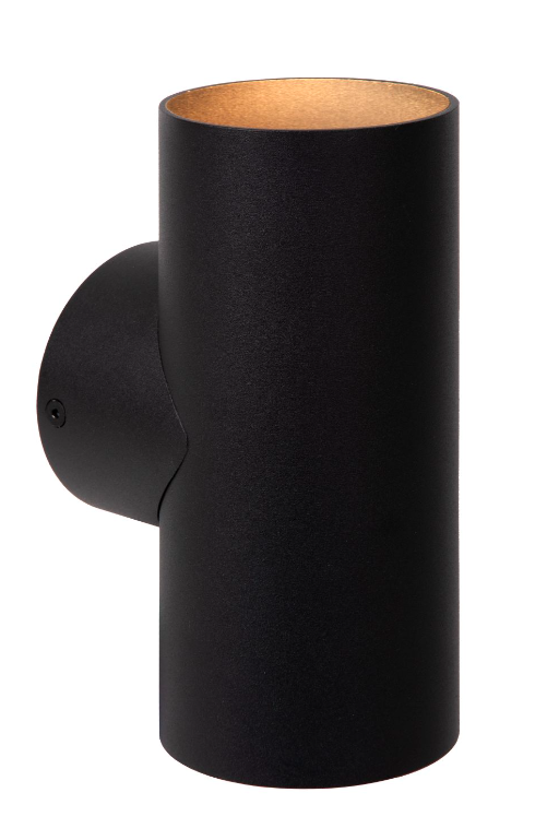 Kinkiet ścienny Bondi czarny – światło skierowane w górę i w dół do salonu