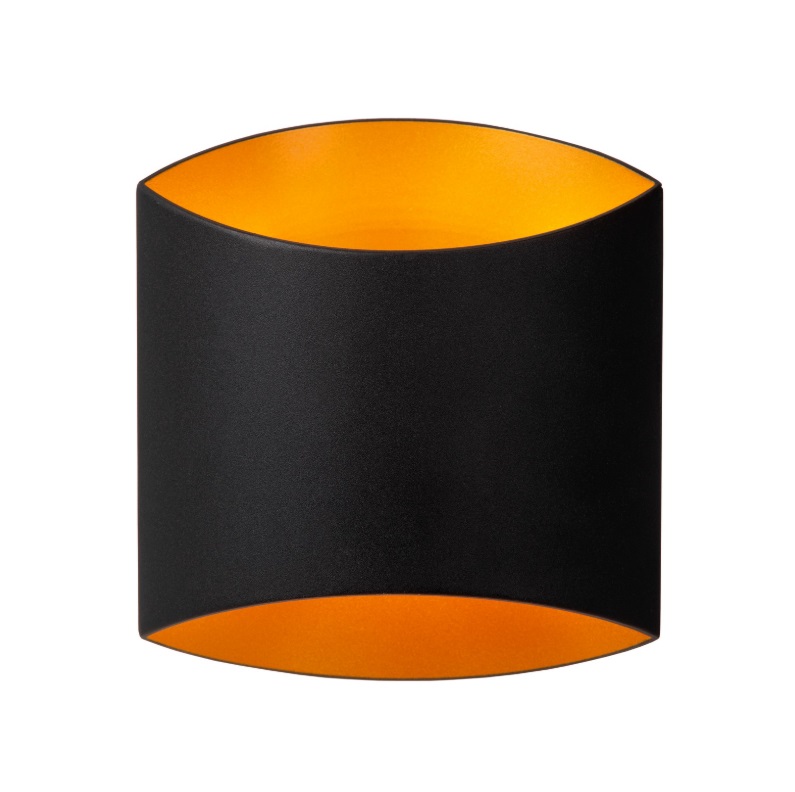 Kinkiet ścienny Diletta w eleganckim czarno-złotym wykończeniu