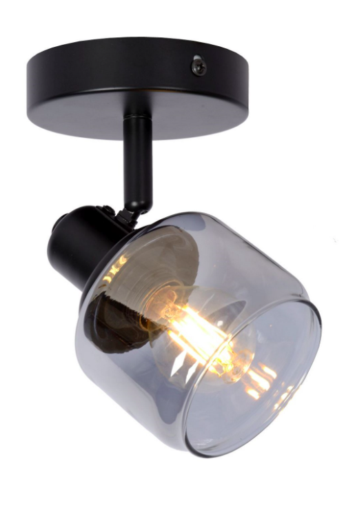 Kinkiet Bjorn w kolorze czarnym – szklany, do montażu na ścianie lub suficie