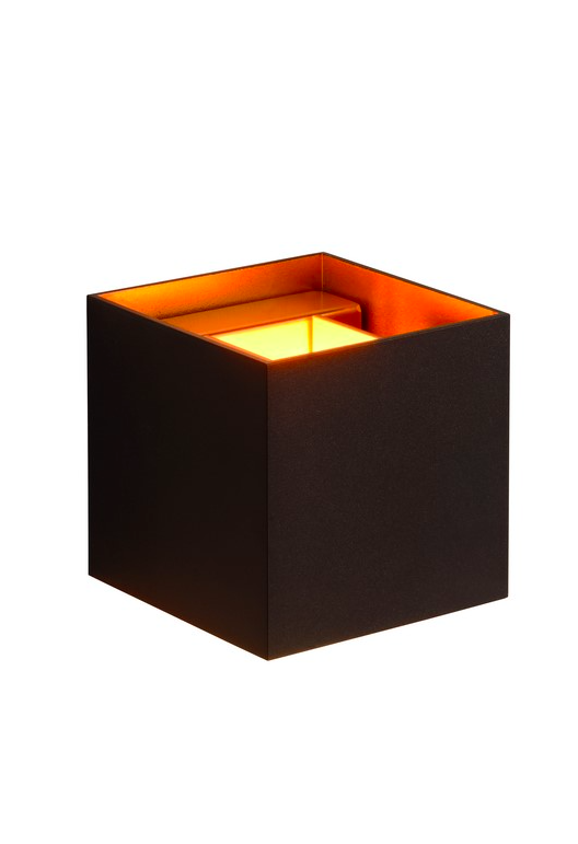 Kinkiet XIO czarny kwadratowy z dwukierunkowym światłem – idealny na korytarz