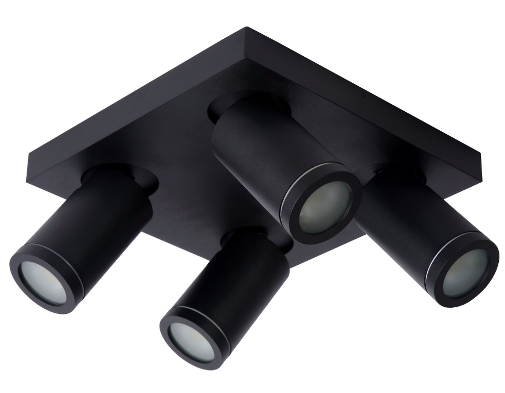 Nowoczesny czarny plafon łazienkowy Taylor 4 z klasą szczelności IP44