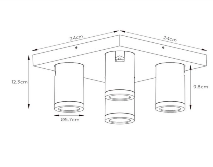 Żyrandol łazienkowy Taylor 4 w kolorze białym z klasą szczelności IP44